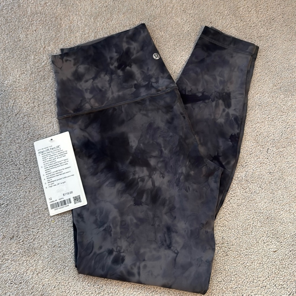 NWT Lululemon Align HR Pant 28" Diamond Dye Pitch Grey Graphite Grey Sz 12